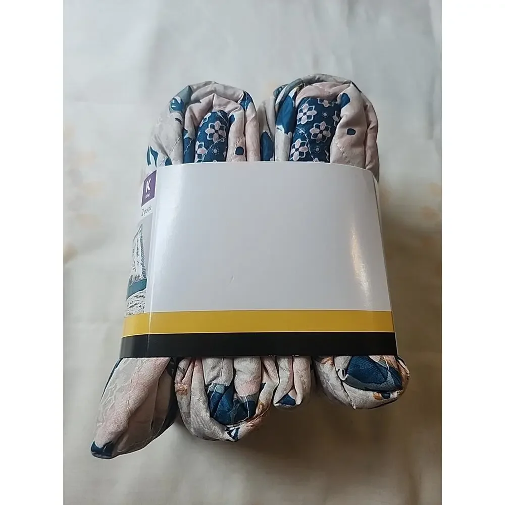 Mainstays Abby Corsair Shams Essentials 2 pc King Quilted Floral